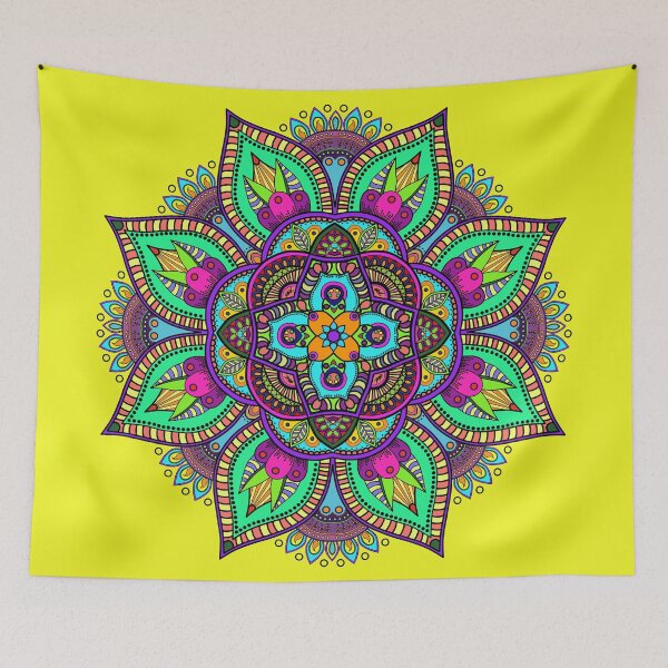 Item preview, Mandala 3 - Geometric Pattern with Black Outline - on Yellow by Amanda M Lucas designed and sold by Amanda Lucas.