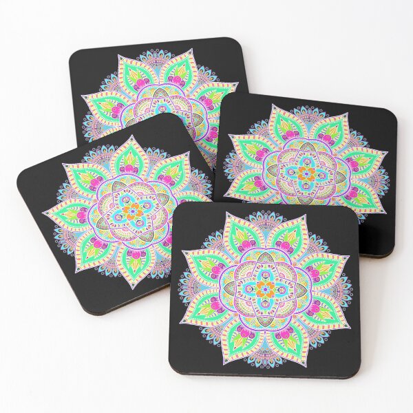 Item preview, Mandala 4 - Geometric Pattern with White Outline - on Black by Amanda M Lucas designed and sold by Amanda Lucas.