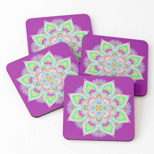 Item preview, Mandala 4 - Geometric Pattern with White Outline - on Dark Magenta by Amanda M Lucas designed and sold by Amanda Lucas.