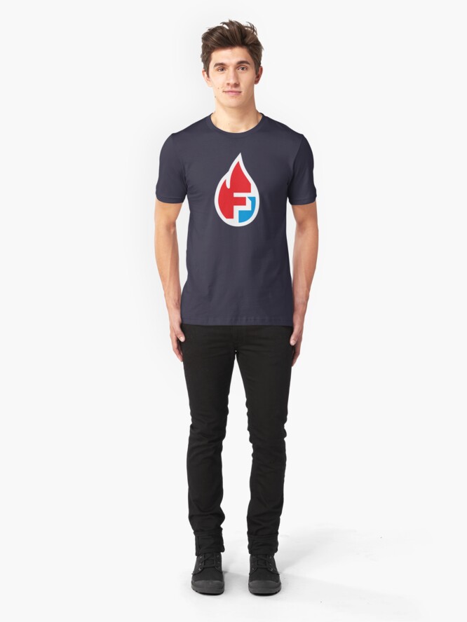 Alternate view of Fire Flame Superhero Letter F Slim Fit T-Shirt