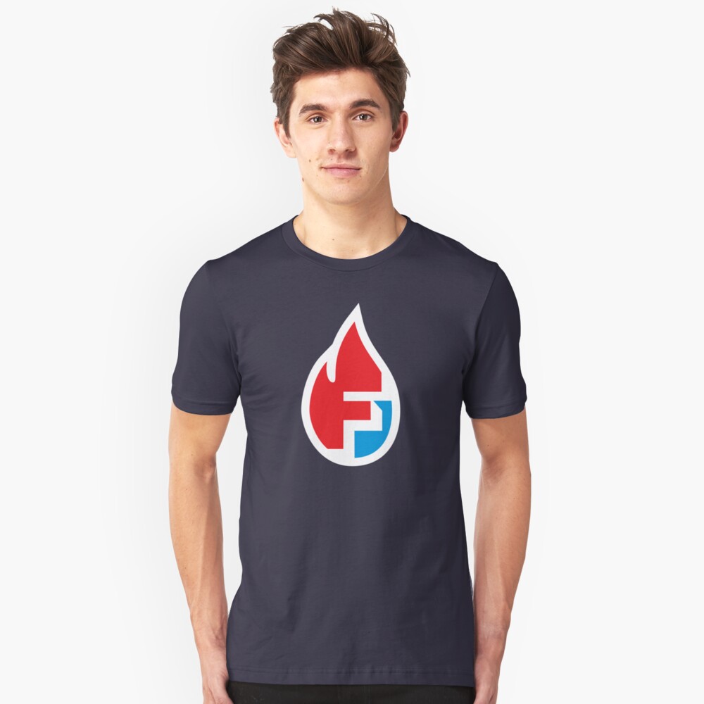 Fire Flame Superhero Letter F Slim Fit T-Shirt