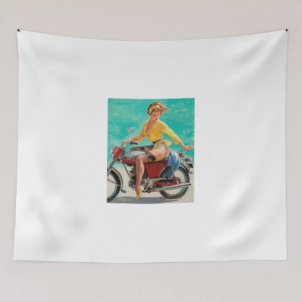 Item preview, Vintage Retro Motorcycle Bike Rider Pin Up Girl  designed and sold by RBEnt.
