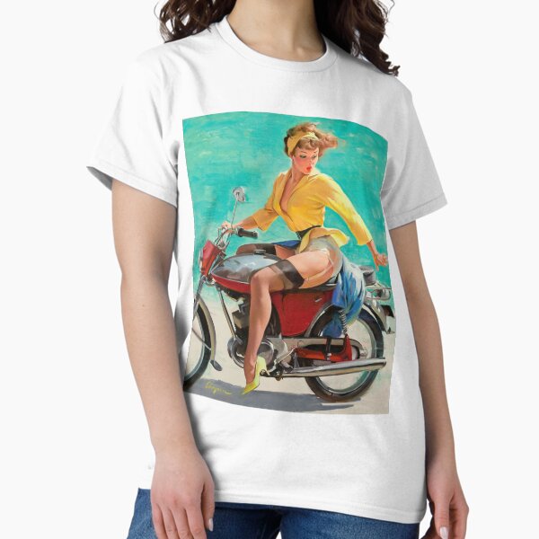 Item preview, Vintage Retro Motorcycle Bike Rider Pin Up Girl  designed and sold by RBEnt.