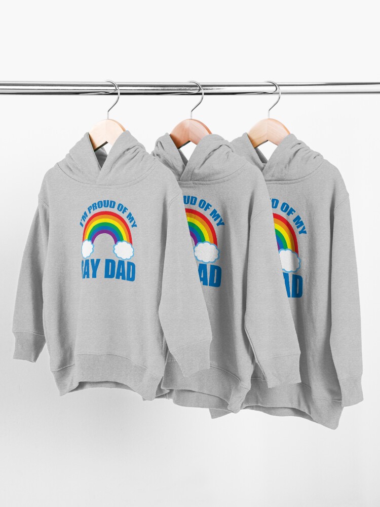 Alternate view of I'm Proud of My Gay Dad Toddler Pullover Hoodie