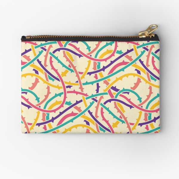 Prickly Branches - Geometric Botanical Pattern (Multicolor) Zipper Pouch