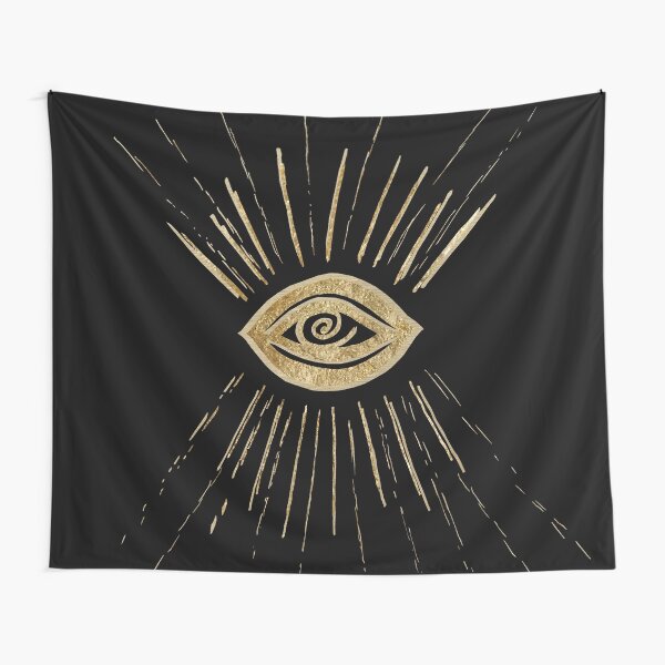 Item preview, Evil Eye Gold on Black #1 #drawing #decor #art  designed and sold by Anita's & Bella's Art.