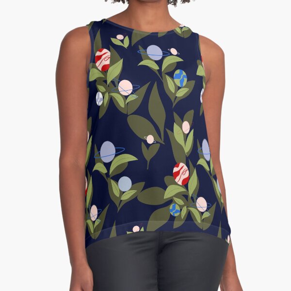 Botanical Planets / Print Patterns Sleeveless Top