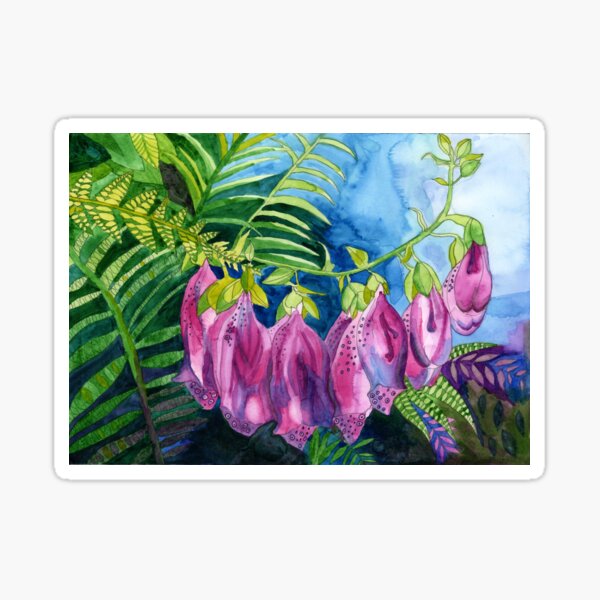 Aperçu de l'œuvre Aquarelle de digitale rose créée et vendue par esvb.