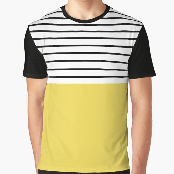 black and yellow striped top