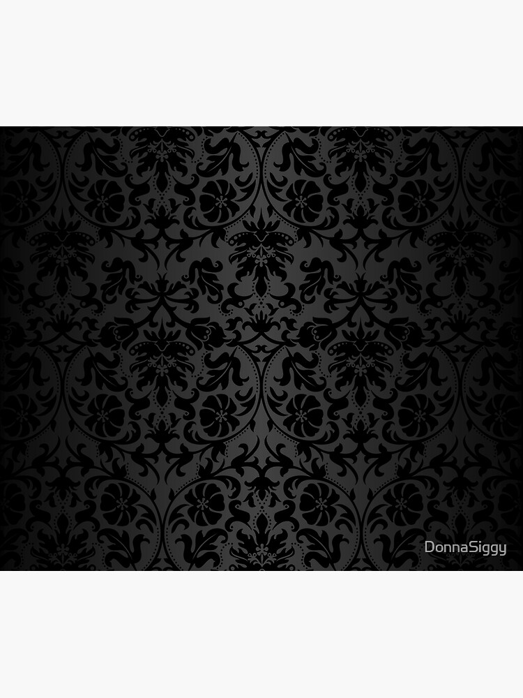 "Black Floral Damask" Throw Blanket for Sale by DonnaSiggy Redbubble