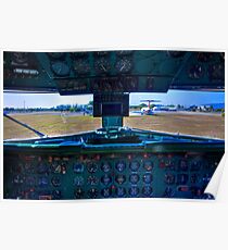On a DC-7B Flight Deck Poster