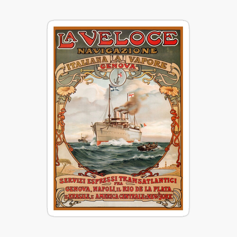 Vintage Boat Poster, Ship Poster Classics of France, Italian and French  Boat Posters