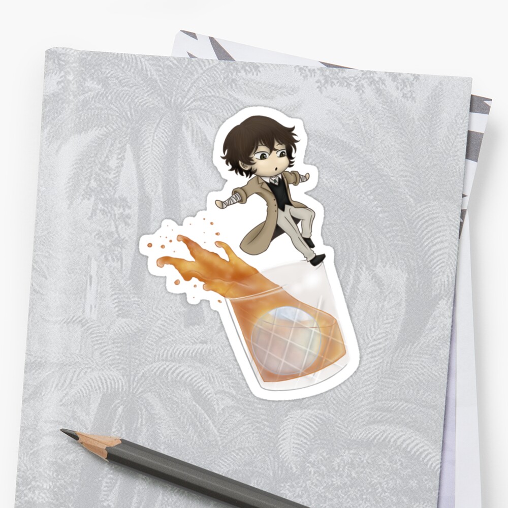 Drowning In Drink Dazai Sticker By Hiraeth Still Redbubble