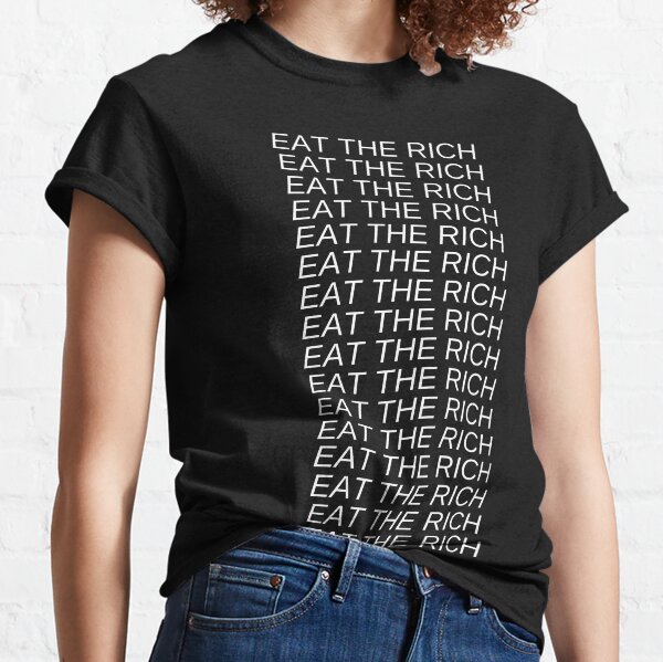 Vista previa del artículo con la obra «Comer los ricos», diseñado y vendido por SpaceDogLaika.