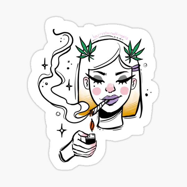 Ganja Girl Yellow Sticker