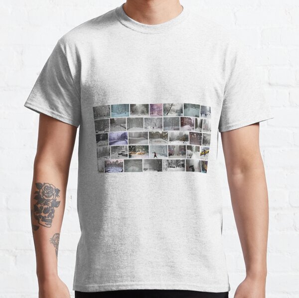 NY, New York, Snow, Collage, Adaptation, Winter, winter, snow, window, cold, outdoors, frost, nature, horizontal, no people, modern, water, non-urban scene, day Classic T-Shirt
