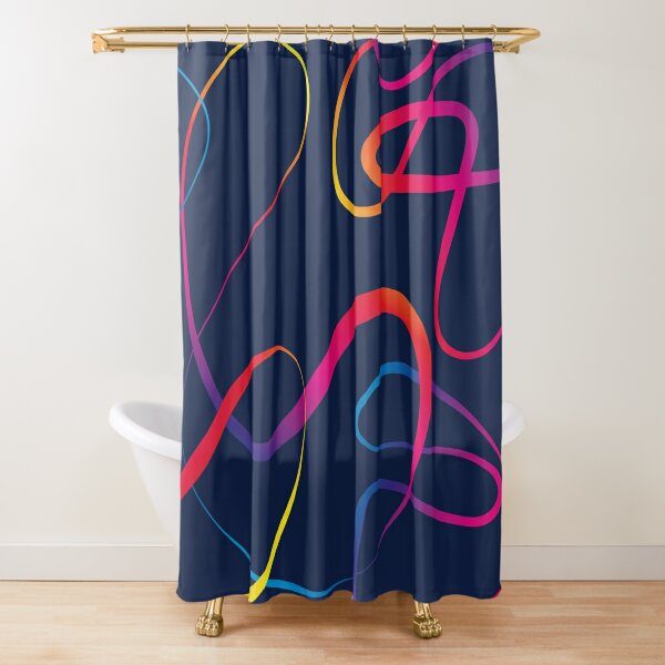 Abstract elegant lines in rainbow colors Shower Curtain