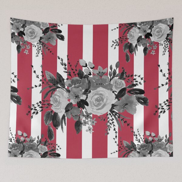 Item preview, Watercolor Floral Bouquet in Stripes designed and sold by oppositedge.