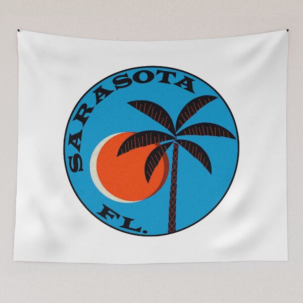 Item preview, Sarasota Florida Vintage Tropical Palms Luggage Label designed and sold by DESTINATIONS DECAL.