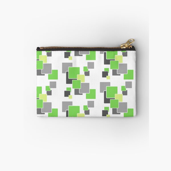 Item preview, repeating square pattern design,different sizes of squares,different colors used,shades of greens and greys,dark green and lemon green,simple repeating design,overlaping squares,mood describing designed and sold by Urban Binge.