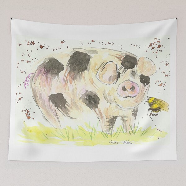 Item preview, Cute Spotty Pig and an annoying Bumble bee!! designed and sold by Casimirasart.