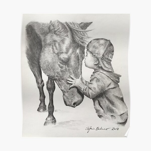 Poster Kleiner Junge Und Pferd Redbubble