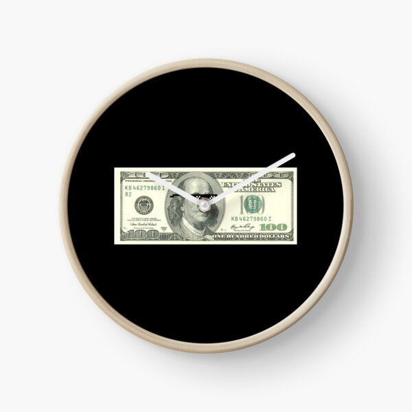 100 Dollar Bill With "Thug Life" Sunglasses Clock