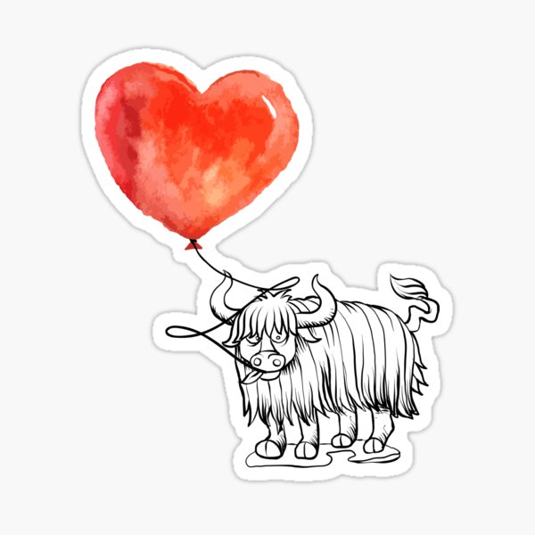 Item preview, Yak Balloon Love Tee Heart Valentines Day Gifts designed and sold by vintageday.