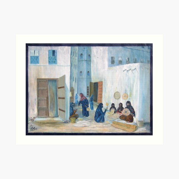 Symbols on the wall (4) - mural in old Al Mukalla Art Print