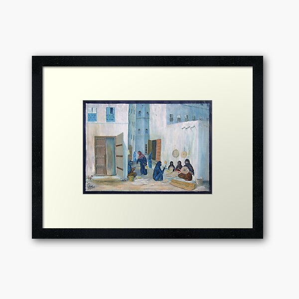 Symbols on the wall (4) - mural in old Al Mukalla Framed Art Print
