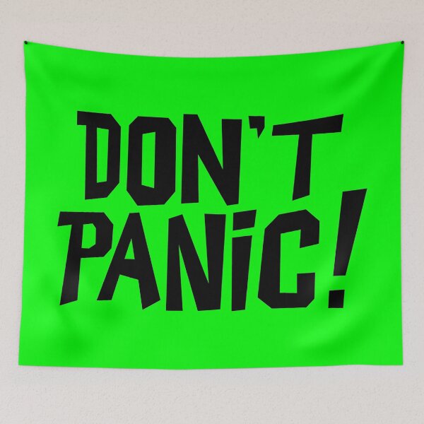 Item preview, NDVH Don't Panic - Green 2 H2G2 designed and sold by Nik’s T-Shirts.