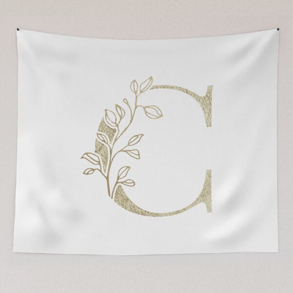 Item preview, Letter C Alphabet Inital Monogram Gold Floral designed and sold by Bunnyfuncake.