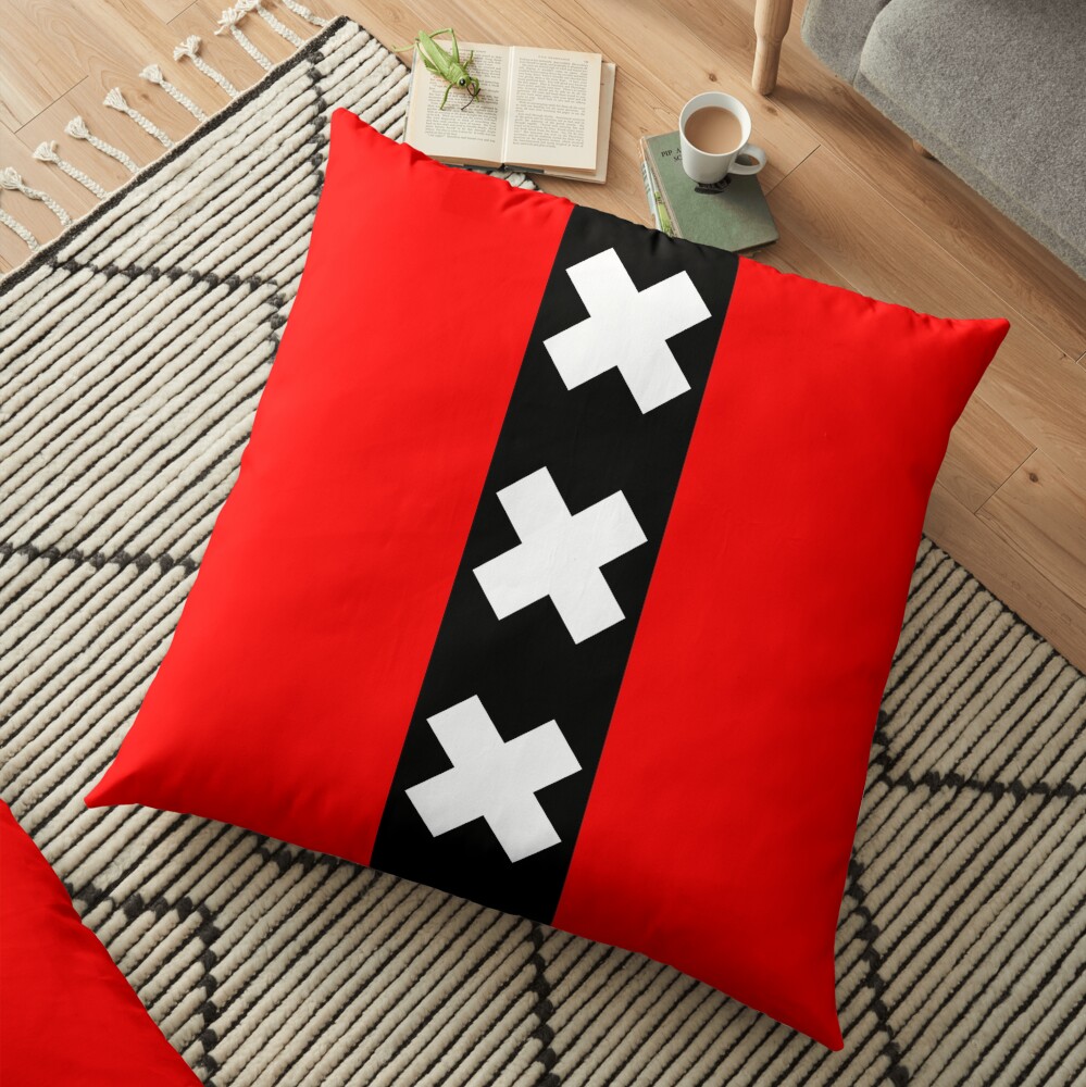 Amsterdam Flag 3 X's Floor Pillow