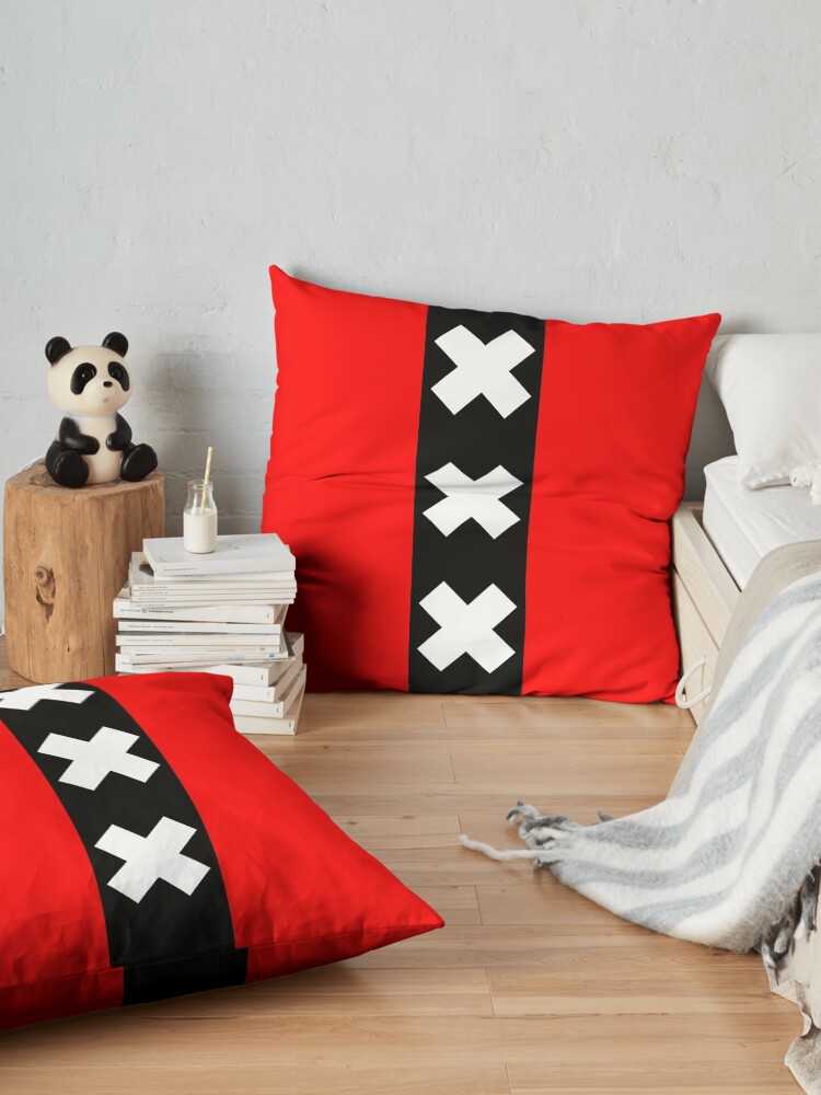 Alternate view of Amsterdam Flag 3 X's Floor Pillow