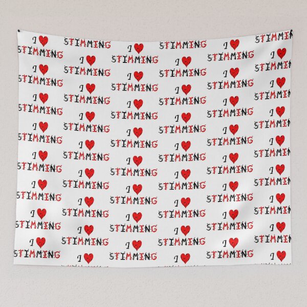 Item preview, I Love Stimming (Red and Black) designed and sold by AutisticBanshee.