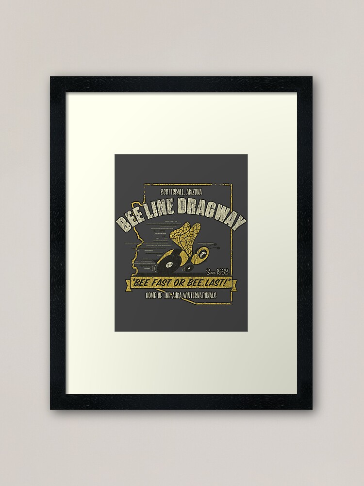"Bee Line Dragway Vintage Arizona Drag Racing" Framed Art Print for Sale by jacobcdietz Redbubble