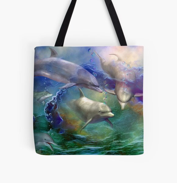 Dolphin Stained Glass Art Purse Tote Bag Handbag For Women PANLTO0105 -  Bestiewisdom