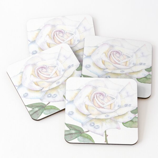 Item preview, White Rose with waterdrops designed and sold by Lallinda.