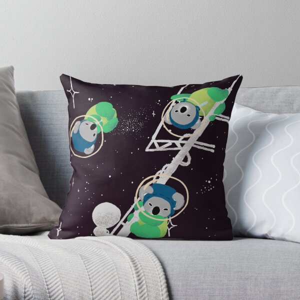 Space Koalas Throw Pillow