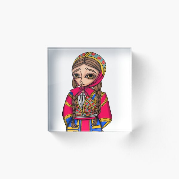 Abito tradizionale di Desulo - Traditional Sardinian dress Acrylic Block