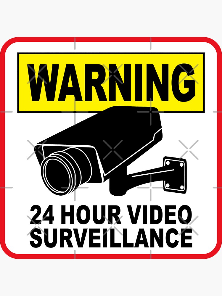 Generic 5 Autocollants/Stickers  ATTENTION Vidéos-Surveillance 24