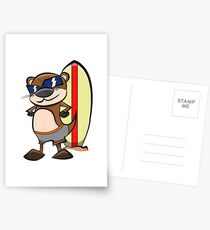 Otter - Surf - board Postkarten