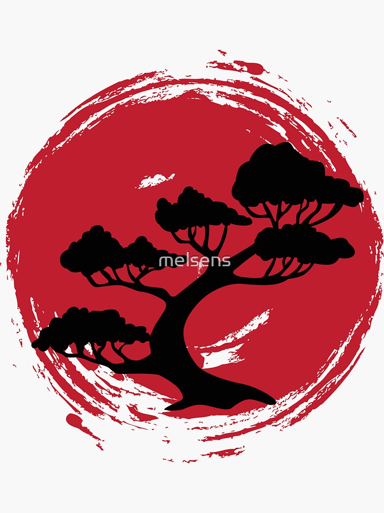 "BONSAI TREE Japanese Enso Calligraphy Circle" Sticker by melsens