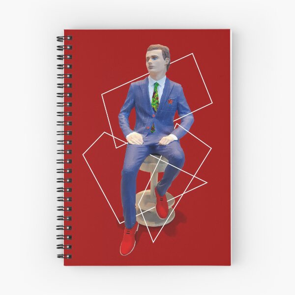 Item preview, Young Man in Blue Suit and Red Shoes Sitting on a Stool designed and sold by KALEIDOSCOPE UK.