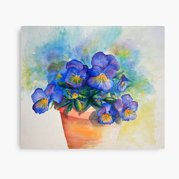 panises in a pot watercolor by CheyAnne Sexton Metal Print