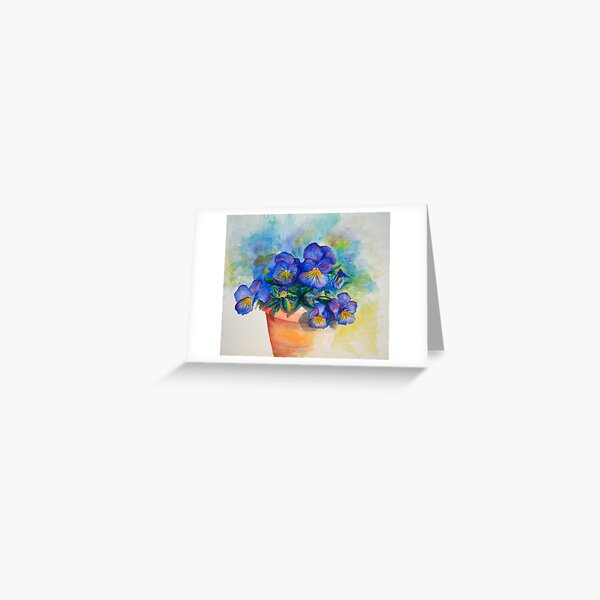 panises in a pot watercolor by CheyAnne Sexton Greeting Card