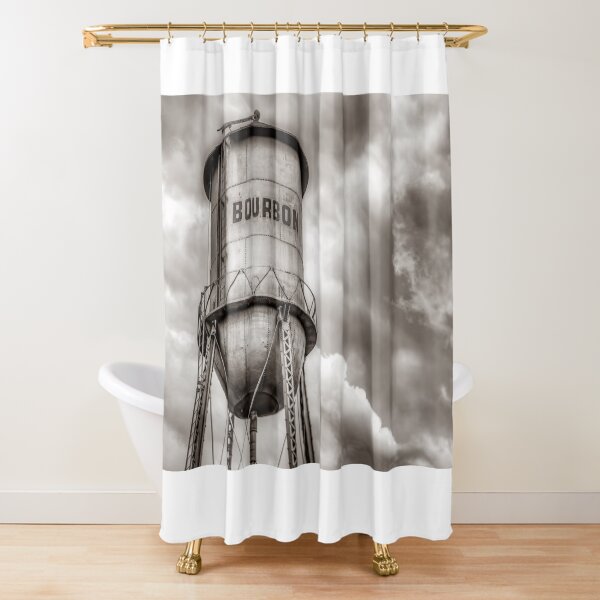 Item preview, Bourbon Water Tower Whiskey Barrel With Clouds - Sepia Edition designed and sold by Gregory Ballos.