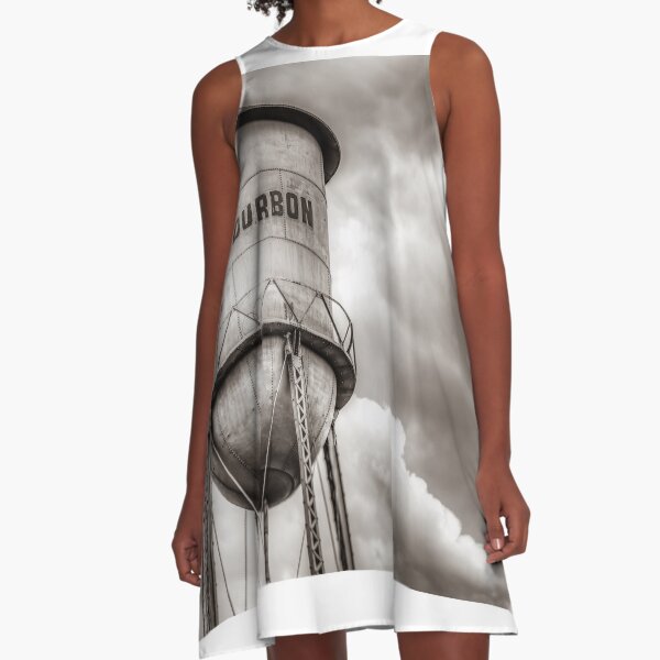 Item preview, Bourbon Water Tower Whiskey Barrel With Clouds - Sepia Edition designed and sold by Gregory Ballos.