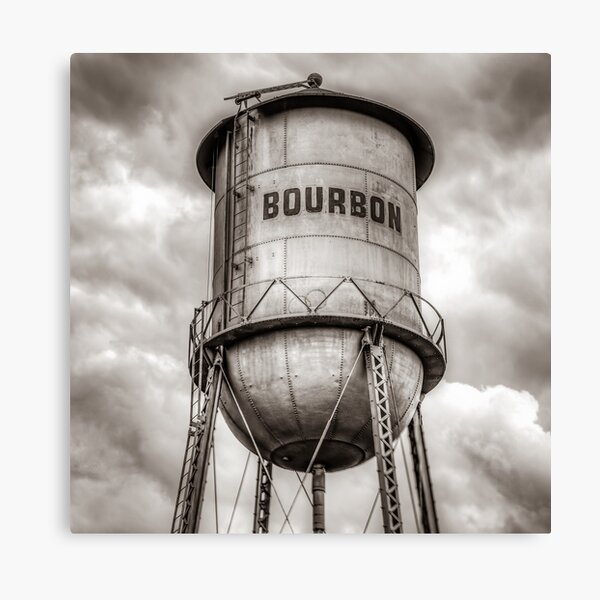 Item preview, Bourbon Sepia Whiskey Water Tower Barrel and Cloudy Skies designed and sold by Gregory Ballos.