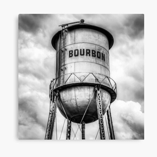 Item preview, Bourbon Monochrome Whiskey Water Tower Barrel and Cloudy Skies designed and sold by Gregory Ballos.